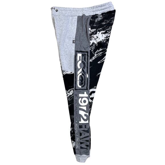 Ecko Unltd Men's Sweatpants Marble Coloblock Panel Stitched Fleece Jogger - Picture 2 of 5